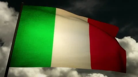 Flag Italy 02 Stock Footage 11149360