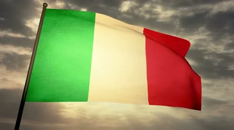 Flag Italy 05 Stock Footage 21634629