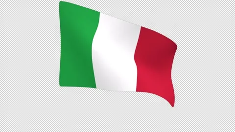 Flag of Italy – 3d render looped with alpha channel. Stock Footage 334851306