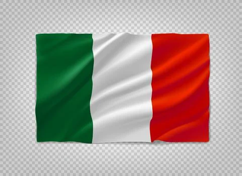 Flag of Italy. 3d vector object isolated on transparent background Stock Illustration