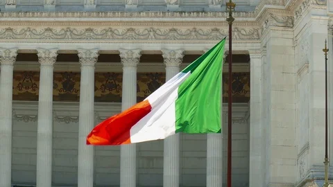 Flag of Italy blowing in the wind Stock Footage 88906650