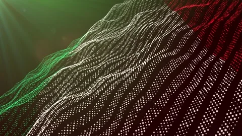 The flag of Italy. A flag consisting of dots. Graphics. Colors of the flag. 動画素材 247471096