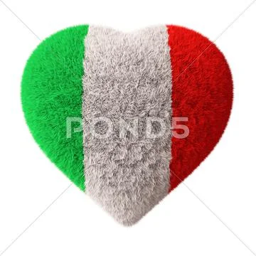 Flag of italy - fluffy heart Stock Photos