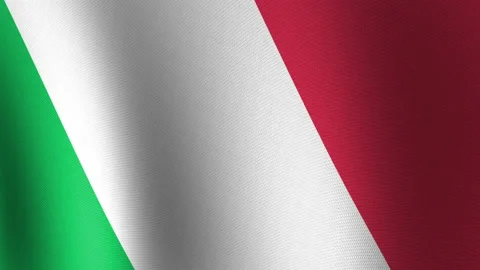 The flag of Italy flutters in the wind. Seamless Animation 3D 库存影片 200640672