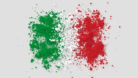 The flag of Italy gradually appearing from particles with alpha channel. 스톡 동영상 89583187