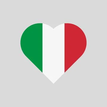 The flag of Italy in a heart shape Stock Illustration