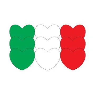Flag of Italy made of hearts Stock Illustration