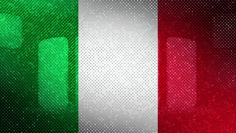 The flag of Italy. A shimmering pixel pattern. Stock Footage 136758340