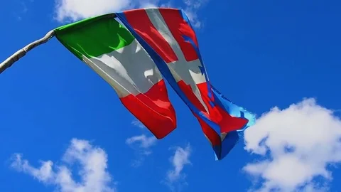 Flag of Italy in the sky Stock Footage 80433209