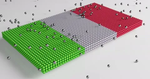 Flag of Italy tiled into a box of colored balls Stock Footage 134366085