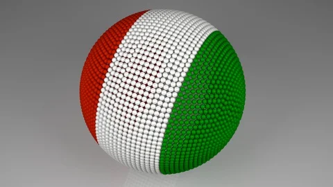 Flag of Italy tiled into a colored ball Stock Footage 129196779