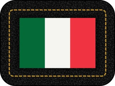 Flag of Italy. Vector Icon on Black Leather Backdrop Stock Illustration