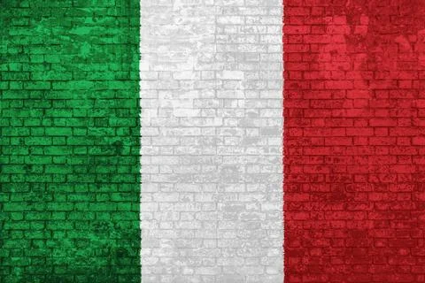 Flag of Italy Wall Stock Illustration