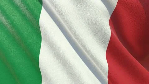 Flag of Italy waving in the wind 3d-rendering イラスト素材