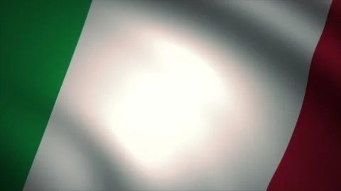 Flag of Italy Waving in the Wind (Close-Up, Panning) Stock Footage 159395202