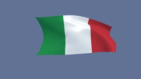 Flag of Italy waving in the wind, loopable and with alpha channel embedded Stock Footage 104981012