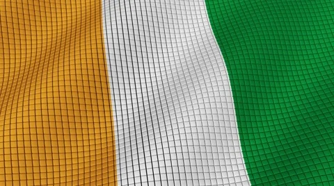 The flag of Ivory Coast is developing waves. Looped. Full HD 1080. Stock Footage 55157553
