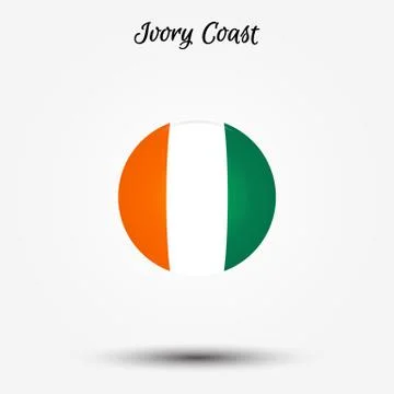 Flag of Ivory Coast icon Stock Illustration