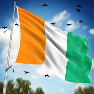 Flag of Ivory Coast Illustrazione stock