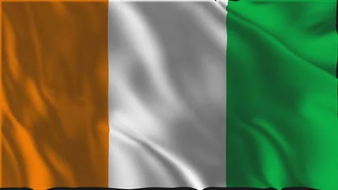 Flag of Ivory Coast waving slowly Stock-Footage 336265201