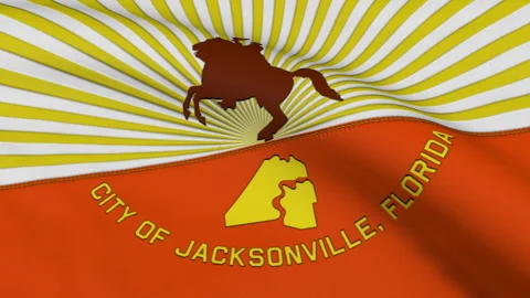 Flag of Jacksonville City Loop Stock Footage 241158839