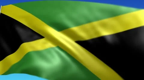 Flag of Jamaica Stock Footage 10796068