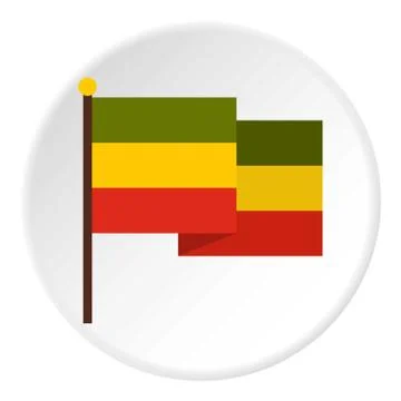 Flag of Jamaica icon circle Stock Illustration