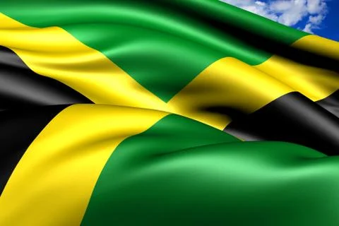 Flag of jamaica Stock Illustration