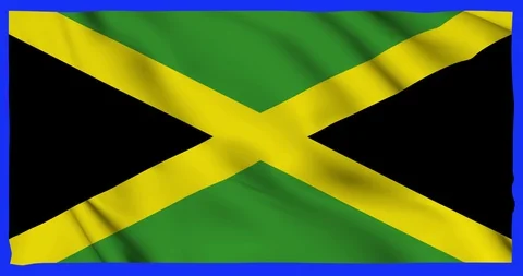 Flag of Jamaica waving on a samless loop over an easily removable background Stock Footage 98371894