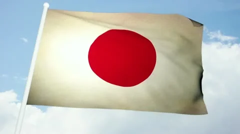 Flag Japan 03 Stock Footage 21643881