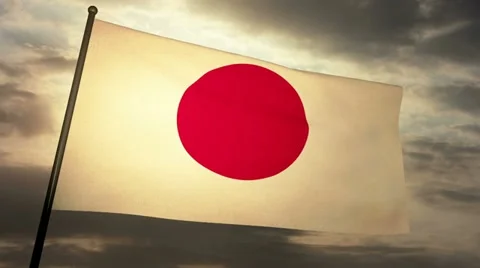 Flag Japan 05 Stock Footage 21370770
