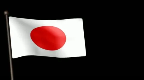 Flag Japan 23.976fps Stock Footage 21319051