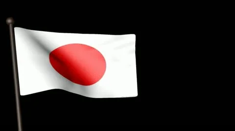 Flag Japan 29.976fps Stock Footage 21435985