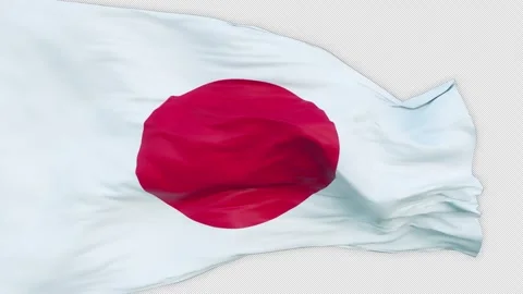Flag Japan on Alpha Channel Stock Footage 248128542