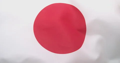 The flag of Japan flutters in the wind. Close-up. HQ prores. Stock Footage 169431975