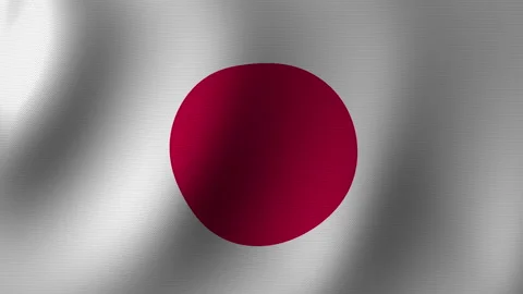 The flag of Japan flutters in the wind. Seamless Animation 3D Видео 201007799