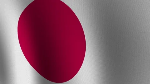 The flag of Japan flutters in the wind. Seamless Animation 3D 库存影片 201008473