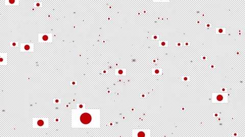 Flag Of Japan Flying in Motion Graphic with alpha Channel Background Stock Footage 137367181