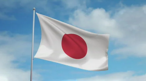 Flag of Japan Video stock 435432