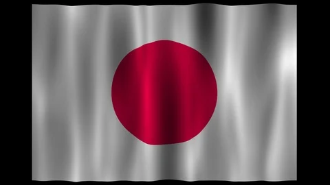 Flag of Japan Video stock 100691224