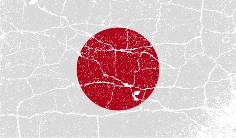 Flag of Japan with old texture. Vector Stock Illustration
