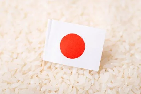 Flag of Japan in rice Stock Photos