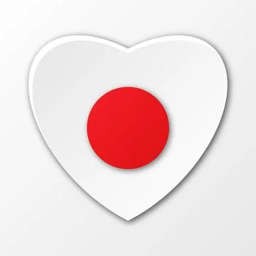 Flag of Japan in the shape of a heart Stock Illustration