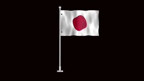 Flag of Japan waving Stock Footage 320892101