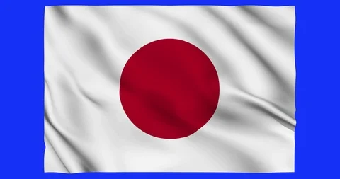 Flag of Japan waving on a samless loop over an easily removable background Stock Footage 98371907
