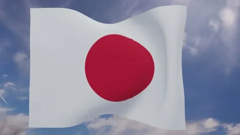 Flag of Japan waving at the wind 库存影片 151289897
