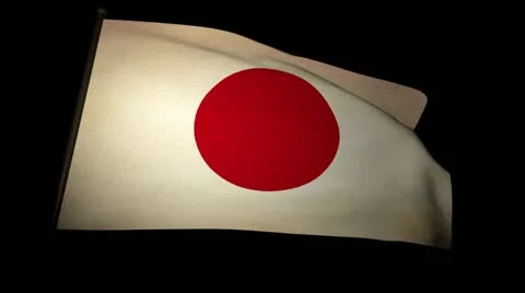 Flag Japon 01 Stock Footage 11130466