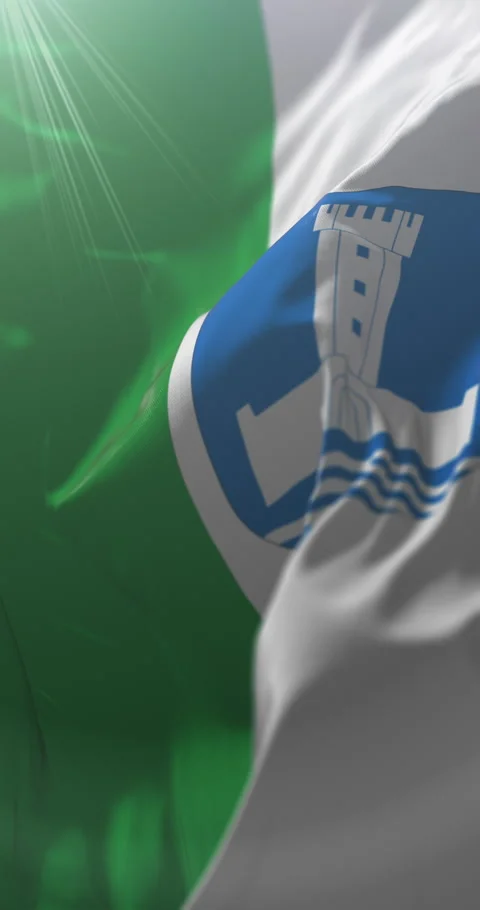 Flag of Jarva County, Estonia. Loop. 4K Vertical Video stock 316585031