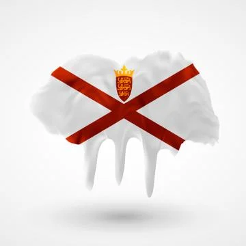 Flag of Jersey painted colors Stock Illustration