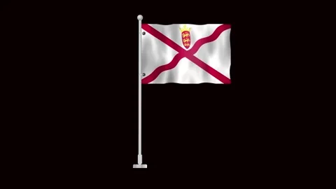 Flag of Jersey waving Video stock 320892132